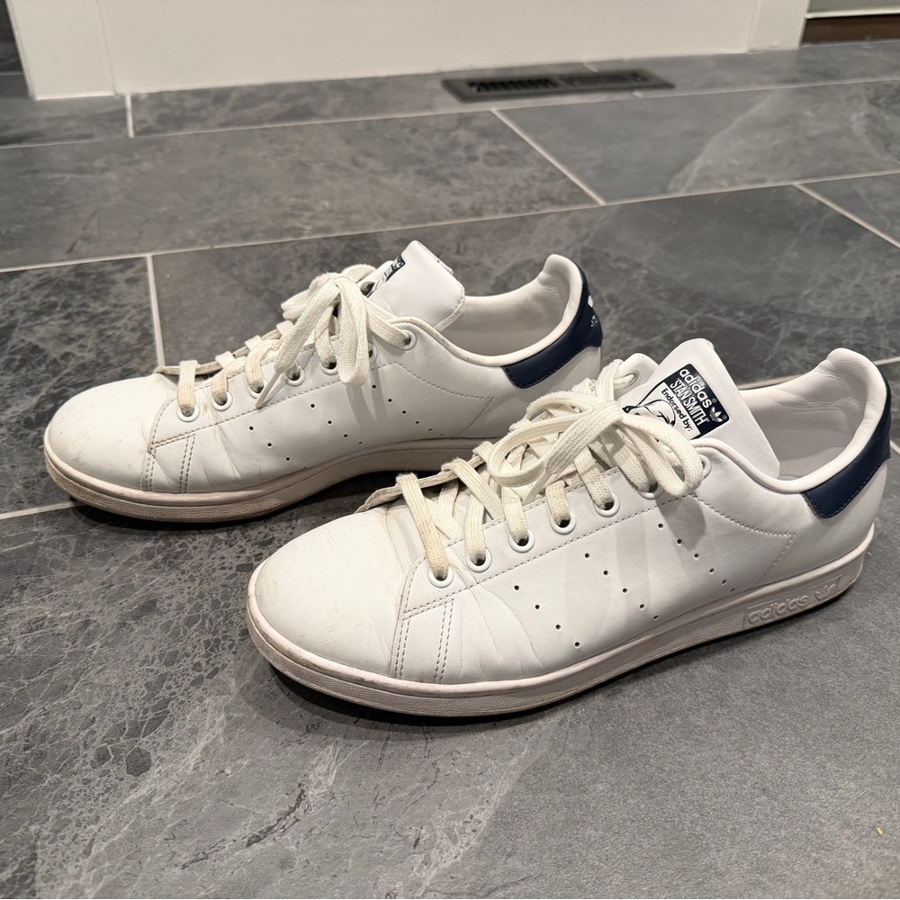 Adidas White Navy Stan Smith US 10